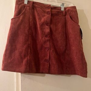 Jolie & Joy Juniors Button Front Skirt, Brandy Brown, L